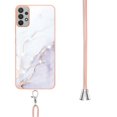 thumbnail image 3 of Allytech Galaxy A32 5G Case [Not for A32 4G Phone], Luxury Marble Pattern TPU Rubber Slim Fit Anti-scratch Shock-absorbing Back Cover with Shoulder Strap Case for Samsung Galaxy A32 5G, White, 3 of 4