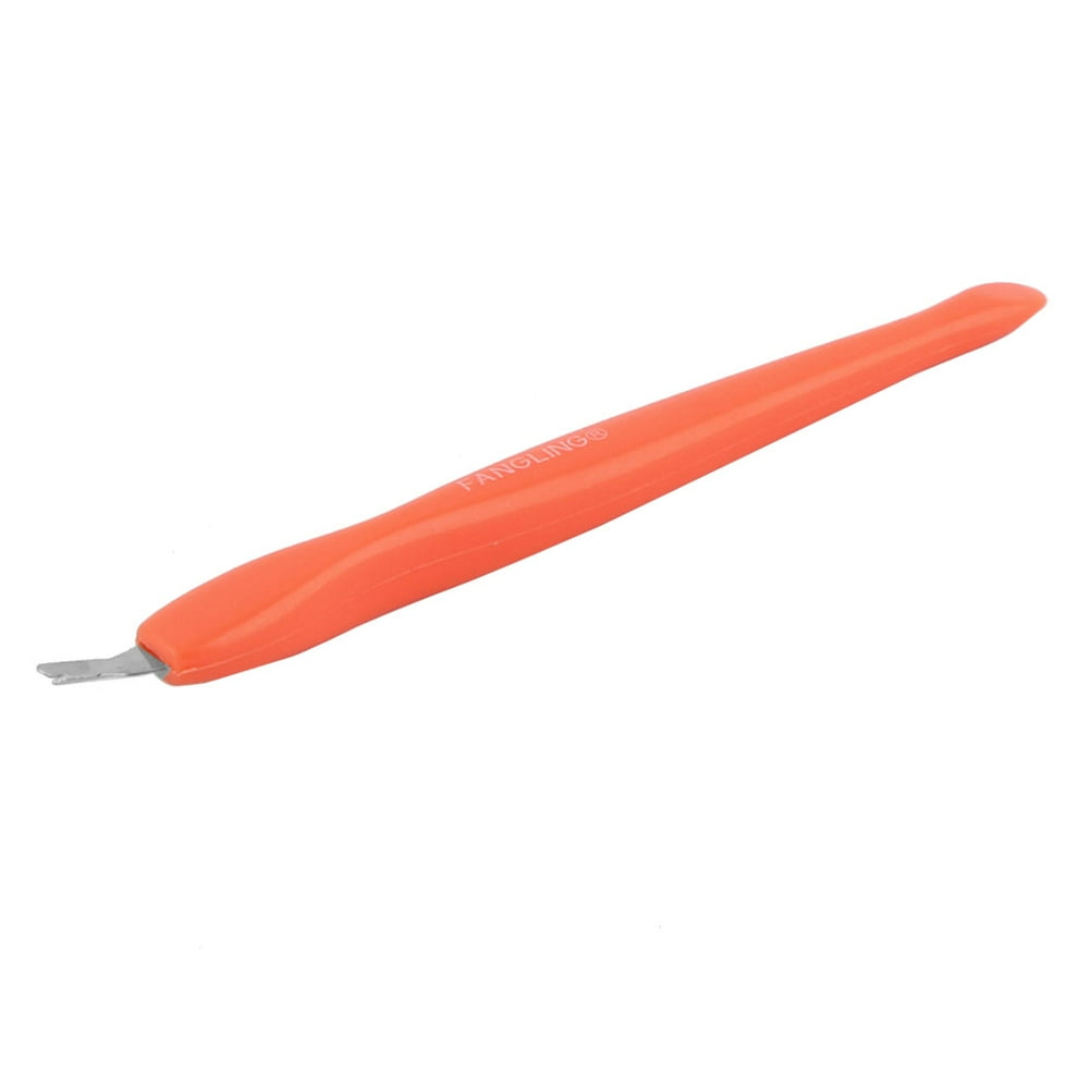 Lady Nail Care Manicure Cuticle Removal Fork Dead Skin Remover Tool Orange