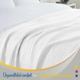 thumbnail image 4 of Color Sense 100% Cotton Waffle Weave Throw Blanket- Lightweight, Soft and Warm for Couch, Sofa and Bed- Full/Queen (90"X90") White, 4 of 7