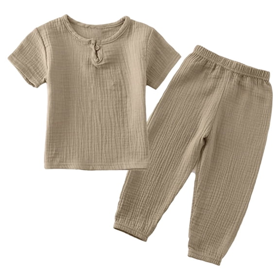 Tiijoy Infant Boys Outfits Kids Lightweight Short Sleeve Tshirt Pants Set, Sizes 18-24M
