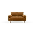 thumbnail image 3 of Pemberly Row 58" Upholstered Modern Velvet Loveseat in Ginger Brown, 3 of 5
