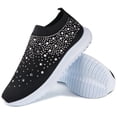 thumbnail image 1 of Chaussure de Marche Décontractée en Maille Pailletée avec Strass pour Femmes, Respirante, Antidérapante et Confortable, 1 of 5