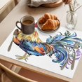 thumbnail image 3 of Watercolor Rooster Placemats Set of 12 Vintage Animals Pastoral Place Mats Indoor Wipeable Table Mats Washable Cloth Dining Table Placemats for Kitchen Holiday Party Home Decor 13x19 Inch, 3 of 9