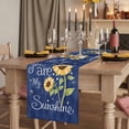 thumbnail image 2 of Table Runners 70 Inches Long Dress Scarves, You Are My Sunshine Farmhouse Coffee/Dining/Kitchen Table Decor, Holiday Table Runner, Yellow Sunflowers Cute Bees Heart Blue 13x70 Inch, 2 of 9