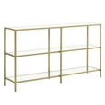 thumbnail image 1 of VASAGLE 51.2” Console Sofa Table with 3 Shelves, Entryway Table with Tempered Glass Shelf, Gold Color, 1 of 7