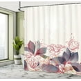 thumbnail image 4 of Ambesonne Flower Shower Curtain, Art Floral Romance Hibiscus, 69"Wx75"L, Ruby Ivory, 4 of 4