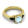 thumbnail image 3 of Diamond-Capitals 2.50 Carat New Round Cut Aquamarine & Black Onyx Gemstone 3 Stone Wedding Ring for Women 18K Yellow Gold Size 4, 3 of 8