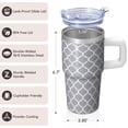 thumbnail image 3 of 20oz Insulated Coffee Cup with Lid and Straw, Bohemian Stainless Steel Tumbler, Double Wall Vacuum Travel Mug, Leakproof Thermal, 3 of 5