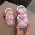 thumbnail image 7 of BOBOGOJP Girls Leather Soft Closed Toe Princess Flat Shoes Summer Sandals(Toddler/Little Kid) Pink for Size 5.5, 7 of 7