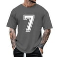 thumbnail image 4 of BUWTTER Men's T Shirts Digital 7 Print Short Sleeve Crew Neck Summer Loose Fit Casual Breathable Mens Shirts Grey S, 4 of 4