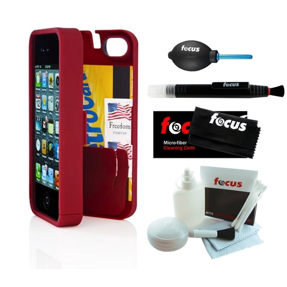 Funda EYN Storage roja para iPhone 4/4S con espacio para tarjetas y dinero