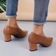 thumbnail image 5 of Zapatos de Trabajo Cómodos para las Mujeres de Moda Francés de Cuero Vintage de Alta Parte Baja con la Boca Poco Profunda Punta Del Dedo Del Pie Zapatos de Tacón Grueso Y Correa, 5 of 8