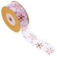thumbnail image 1 of 1 Roll of Christmas Ribbons Snowflake Patterns Decorative Ribbons DIY Xmas Gift Box Banquet Ribbons, 1 of 7