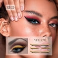 thumbnail image 2 of 20 Pairs Reusable Colored Eyeliners Stickers Set, Self-Adhesive Glitter Eye-Liners Stickers for Eyes, Shiny Three-Dimensional Eye Line Strip Sticker Kit for Women Eyes Makeup, Red+Yellow+Purple+Black, 2 of 7