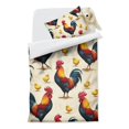 thumbnail image 2 of Roosters and Chicks Duvet Cover and Pillowcase Set for Single Bedding, Bedroom Accessories for Kids Teens, 2 of 5