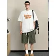 thumbnail image 5 of Conjuntos para hombre con estampado gráfico para entrenamiento, ropa básica de verano con alfabeto, camisetas, pantalones cortos, trajes para hombre, ropa juvenil emo esencial, 5 of 5