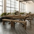 thumbnail image 3 of Flash Furniture 7' x 40" Rectangular Antique Rustic Solid Pine Folding Farm Table with X Legs, 3 of 13