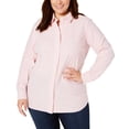 thumbnail image 2 of Charter Club Womens Fresh Twist Button Up Shirt, Pink, Plus Size, 1X, 2 of 5