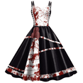 thumbnail image 5 of Vestido informal sin mangas con estampado sangriento de Halloween para mujer, vestido sexy para fiesta, trabajo, estilo gótico, con cuello redondo, 5 of 5