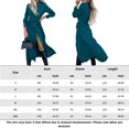 thumbnail image 2 of Vestido Vestido largo informal para mujer, manga larga, elegante vestido con gradas, cuello en V, traje de vacaciones Kuymtek Verde T L para Mujer, 2 of 8