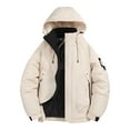 thumbnail image 2 of UVEASISHA Mens Winter Ski Coats Waterproof Hooded Parka Jackets Graphene Lining Thick Warm Snow Coat Full Zip Windproof Insulated Puffer Jacket with Pockets Khaki M, 2 of 9