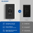 thumbnail image 3 of Enchufe de pared ELEGRP 15A con 3 puertos USB, negro mate, 3 of 8