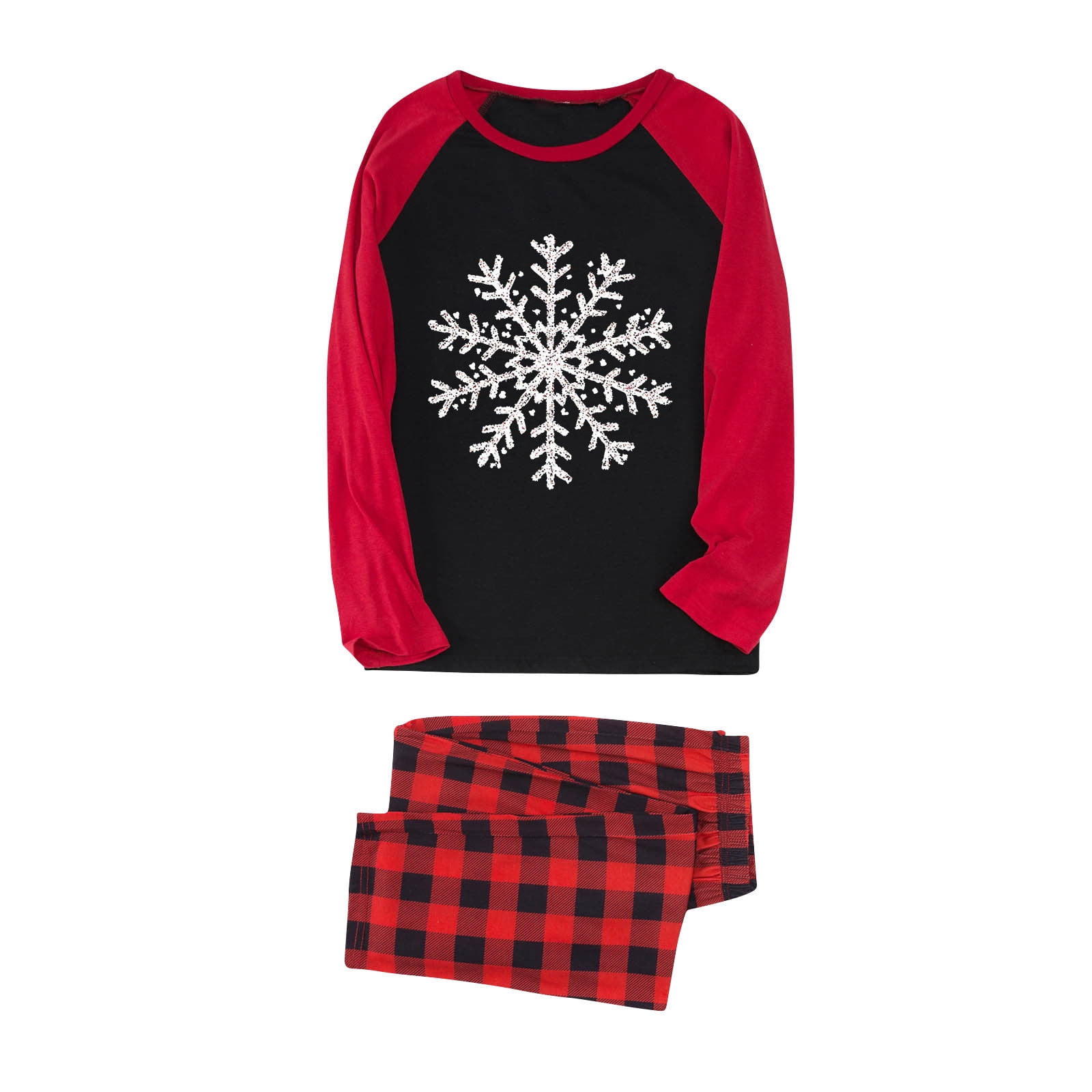 jobturf Matching Family Pajamas Christmas Festival Lounge Sets Fall Winter Fashion Long Sleeve Graphic Tees and Plaid Pants 2 Piece Sets Size L
