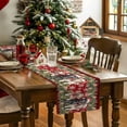thumbnail image 4 of Christmas Santa Dogs Table Runner 16x72in Non-Slip Cotton Linen Table Runners, Classic Red Black Buffalo Plaid Dresser Scarves TableRunner for Dinner Kitchen Dining Wedding Party, 4 of 9