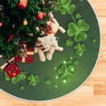 thumbnail image 5 of GZHJMY St. Patrick's Day Tree Skirt Home Decoration Large Round Lucky Clover Christmas Tree Skirt for Holiday Party Home Christmas Day Ornaments 36", 5 of 6