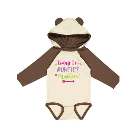 

Inktastic Child Funny Today Im Aunties Problem Gift Baby Girl Long Sleeve Bodysuit