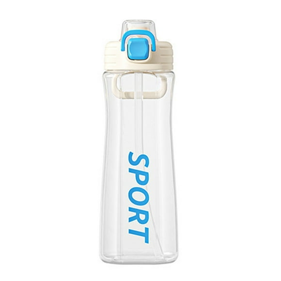 Bouteilles d'Eau de Sport en Verre pour Boire pour École, Gym, Voiture, Étanches, Bouteilles d'Eau de Sport Transparentes Réutilisables, Bouteille d'Eau Claire, Botella de Agua, en Plastique Tritan, Rechargeables, Blanc, Cuisine, Verre&Bouteille