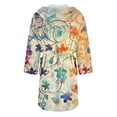 thumbnail image 5 of Women's Fleece Plush Robe Long Warm Plush Bathrobe Loungewear Jacket Printed Comfort Robe, 5 of 5