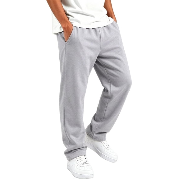 Boys Sweatpants with Pockets Wide Leg Casual Baggy Elastic Waist Kids Jogger Pants Gray 6 T