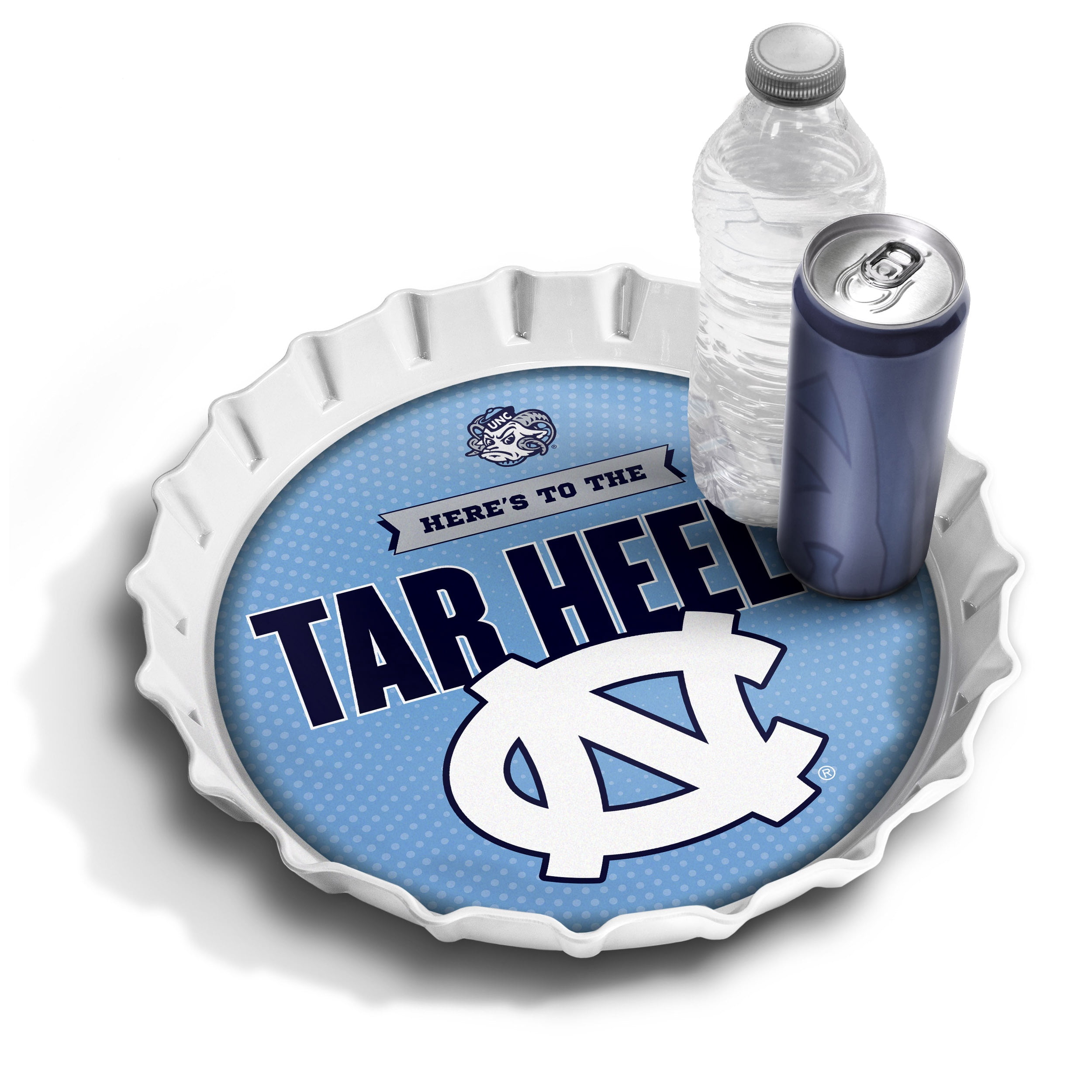 YouTheFan NCAA North Carolina Tar Heels Bottle Cap Serving Tray