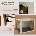 thumbnail image 4 of Rockever Polyester Dog Crate Cover - Durable Windproof Pet Kennel Cover for Wire Crate Indoor Outdoor Protection Beige 37”(L)x 24” (W)x 25”(H) fits 36"inch, 4 of 6