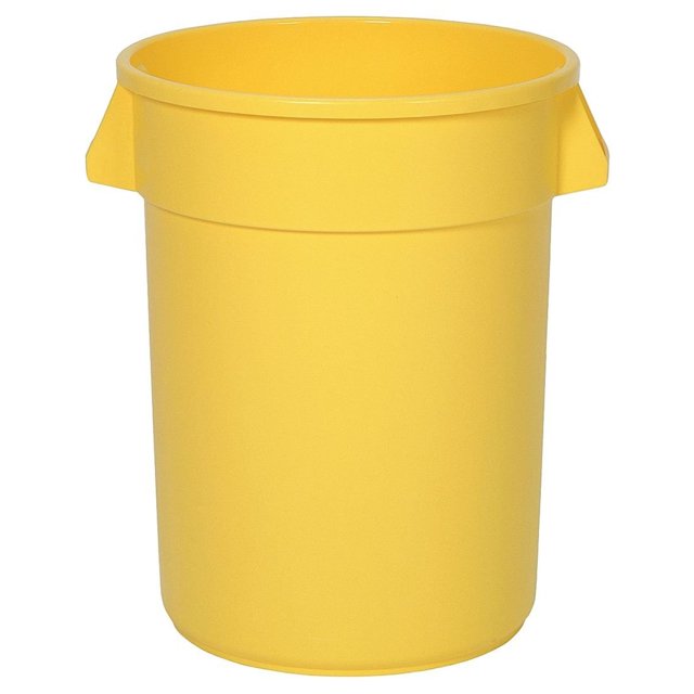 32 gal. Round Yellow Trash Can