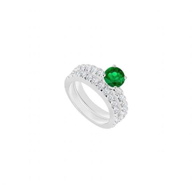 Details about   1.8 Emerald Emerald CZ Statement Engagement Wedding Designer Ring 14k White Gold 