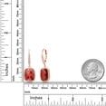 thumbnail image 2 of Gem Stone King 925 Sterling Silver Gemstone Birthstone and White Lab Grown Diamond Drop Dangle Leverback Earrings for Women (4.60 Cttw, Cushion Checkerboard Cut 13X9MM), 2 of 3