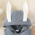 thumbnail image 6 of Toddler Easter Outfit Boy Cute 3D Bunny Ear Hoodie Romper Cute Crewneck Onesie 0-3 Months, 6 of 9