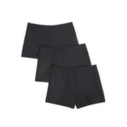 Angle View: Comfort Choice Women's Plus Size 3-Pack Stretch Microfiber Boyshort Underwear
