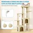 thumbnail image 2 of Yeshouse Árbol para gatos de 155 cm, varios niveles, ideal para gatos grandes y Maine Coon, con percha gigante, 2 compartimentos, postes rascadores de sisal y pelotas colgantes, 2 of 7