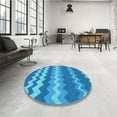 thumbnail image 4 of Ahgly Company Machine Washable Indoor Rectangle Transitional Blue Area Rugs, 2' x 5', 4 of 7