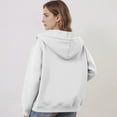 thumbnail image 5 of Mohiass Zip Up Hoodie Casual Cute Oversized Drawstring Womens Hoodie Y2k Fall Winter Long Sleeve Solid Fashion Zipper with Pockets White M, 5 of 5
