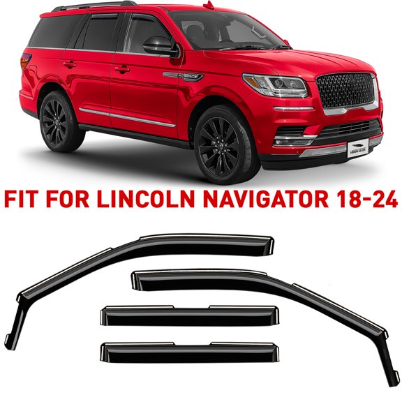 Voron Glass in-Channel Extra Durable Rain Guards for Lincoln Navigator 2018-2024, Window Deflectors, Vent Window Visors, 4 Pieces - 200921