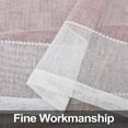 thumbnail image 5 of HA-EMORE Sheer Kitchen Window Curtains, Splicing Striped Design Bathroom Window Curtain Yarn Dyed Boucle Linen Textured Farmhouse Half Window Kitchen Cafe Curtains, 27"W, Set of 2, 5 of 7