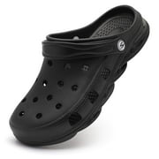 Gubarun Unisex Garden Clogs Shoes Slippers Sandals for Women and Men Black,Men 7.5/Women 8.5