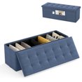 thumbnail image 1 of Gymax 43'' Folding Storage Ottoman Bench w/ Removable Divider & Side Pocket Bedroom Blue, 1 of 9