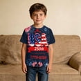 thumbnail image 2 of WEIGFI Toddler Kid Boys Tshirts Stars Stripes Patriotic Graphic Playwear Crew Neck Short Sleeve Relaxed Fit Outdoor Lightweight Summer Casual Everyday Wear Comfort Party Tops,Navy,11-12 Years, 2 of 4