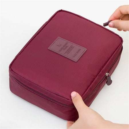 Professional Large Makeup Bag Cosmetic Case Storage Handle Organizer Travel Kit Red