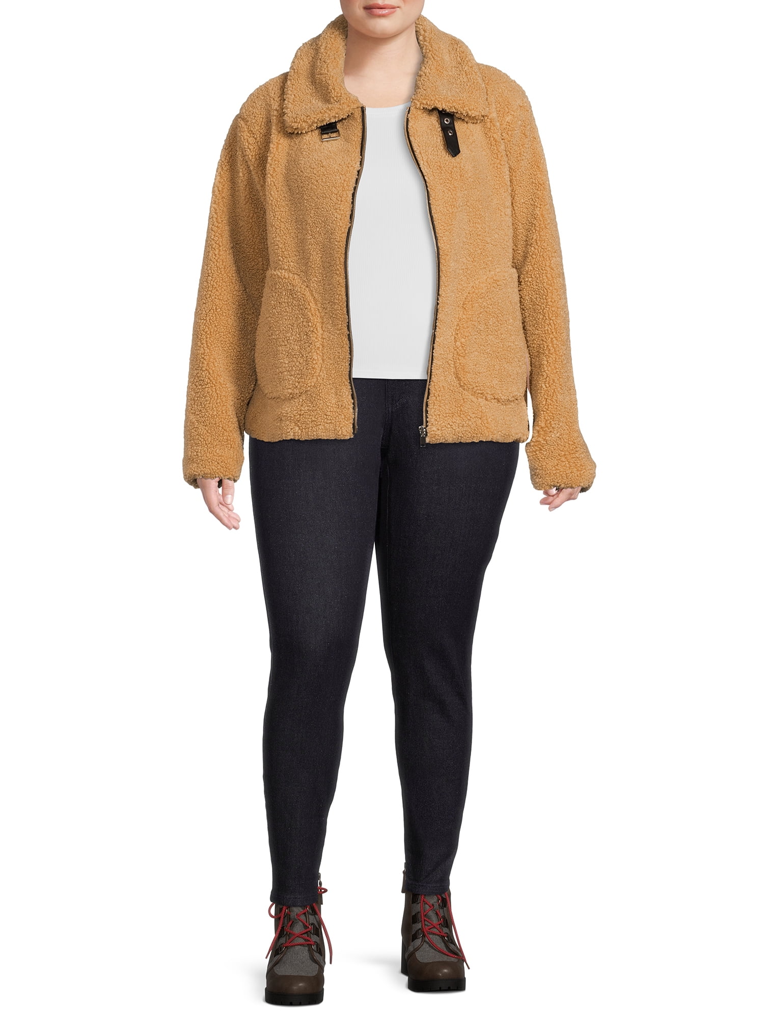 Mark Alan Women's Plus Faux Sherpa Zip Jacket